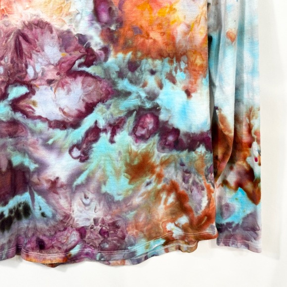 Old Navy‎ Small Top Handmade Tie Dye Long Sleeve Earthy Boho Artsy Grunge 1391 - Picture 8 of 10